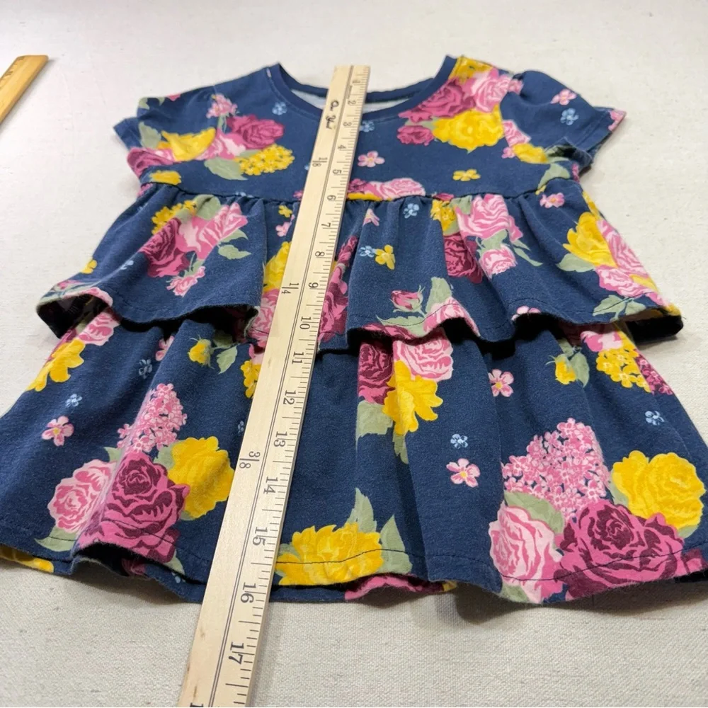 Garanimals Floral Girls Top - Blue with Pink and Yellow Flowers - Size 5T